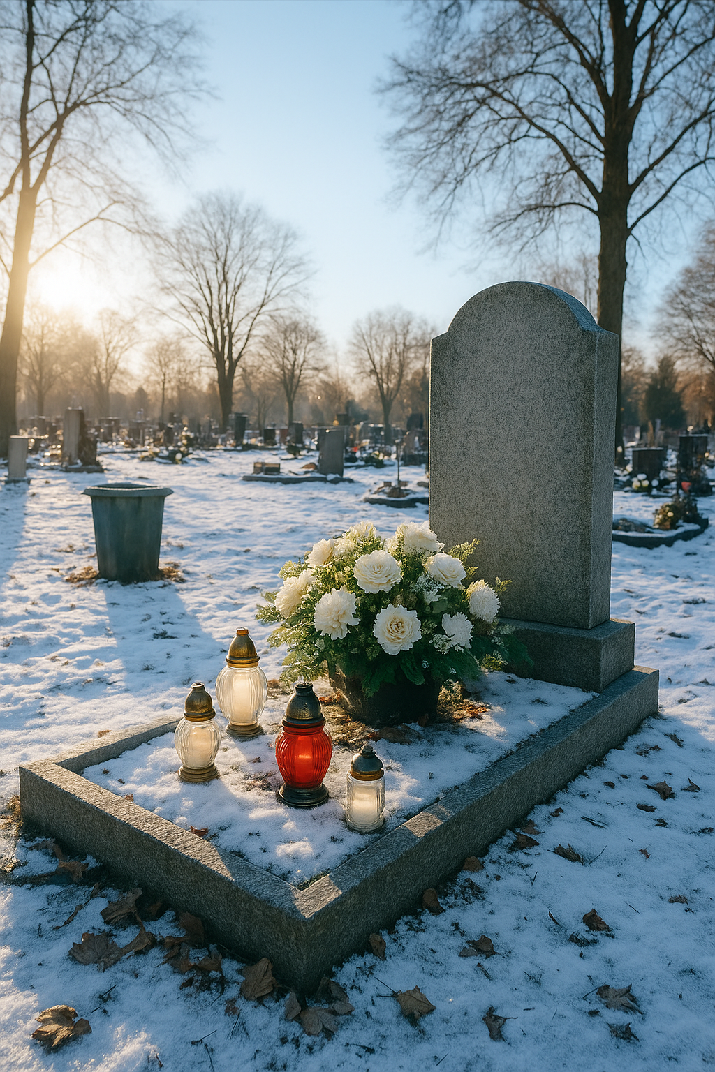 grób zimą
